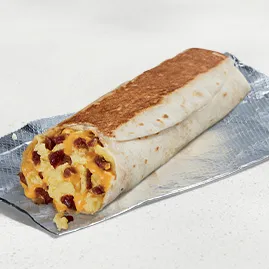 Cheesy Toasted Breakfast Burrito Bacon
